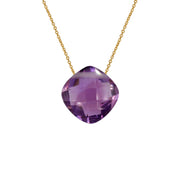 Yellow Gold Necklace with Amethyst