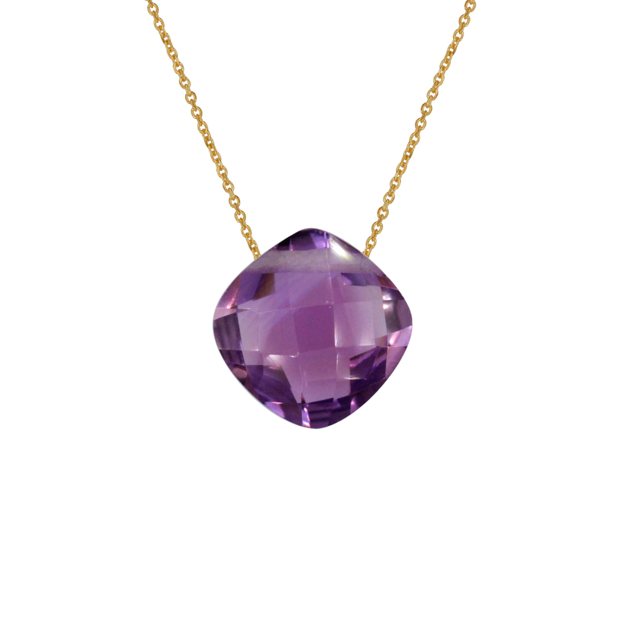 Yellow Gold Necklace with Amethyst