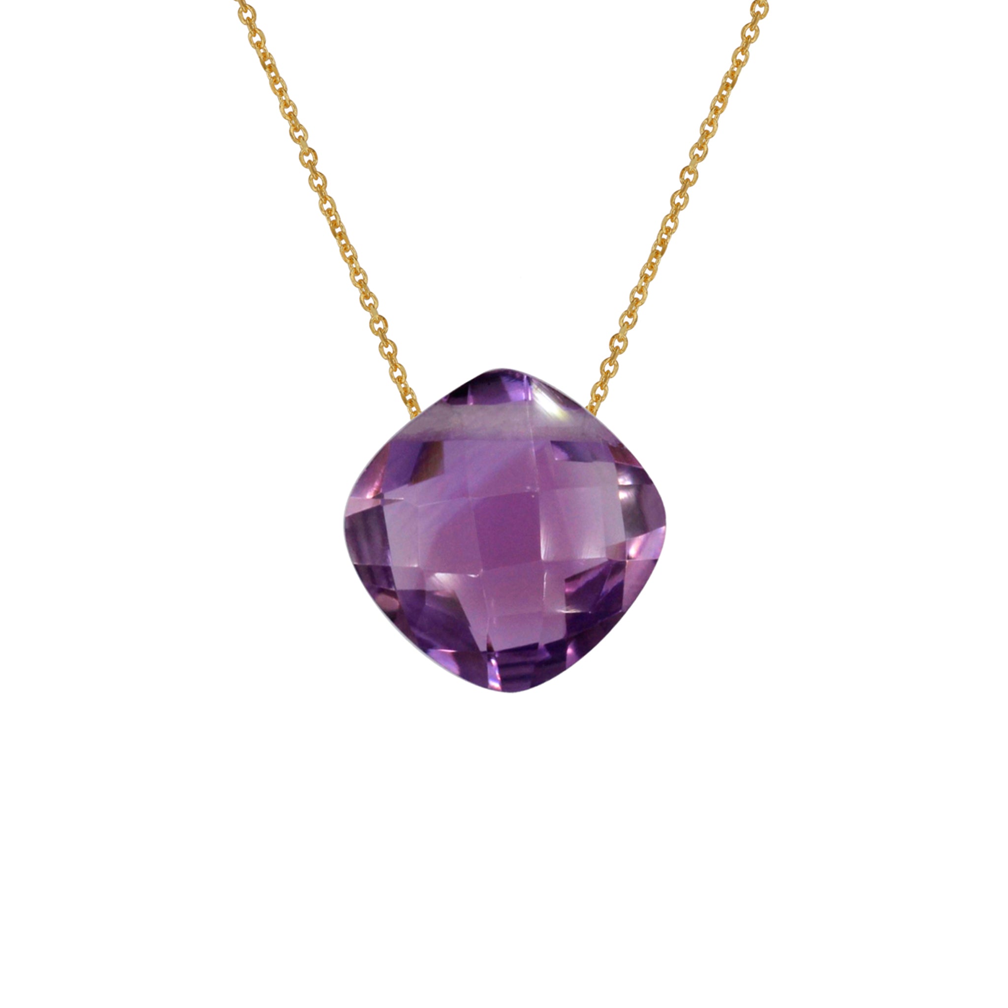 Yellow Gold Necklace with Amethyst
