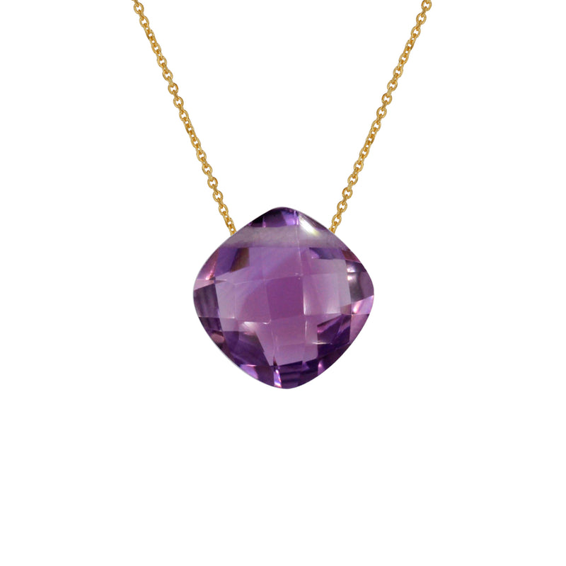 Yellow Gold Necklace with Amethyst