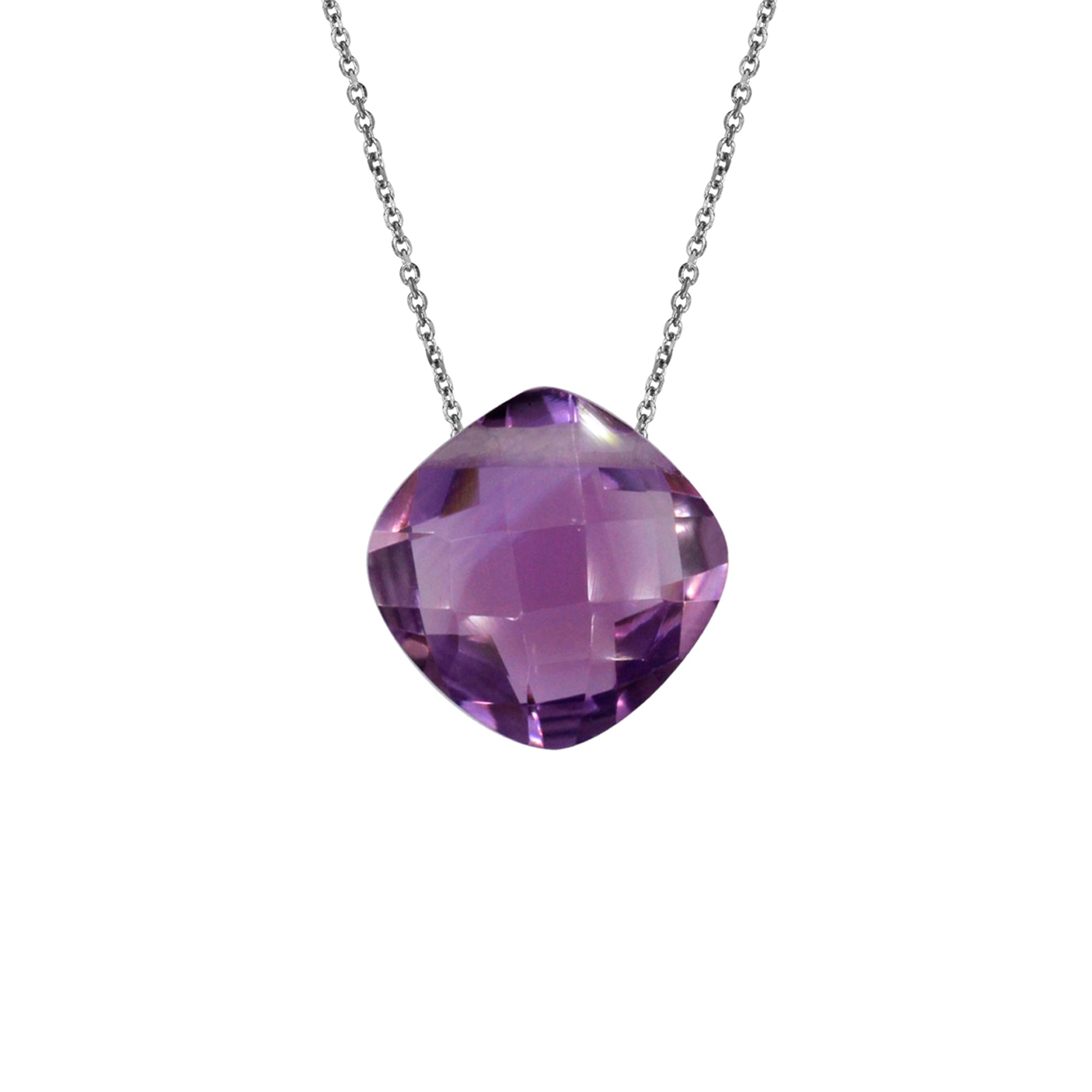 Silver Necklace with Amethyst