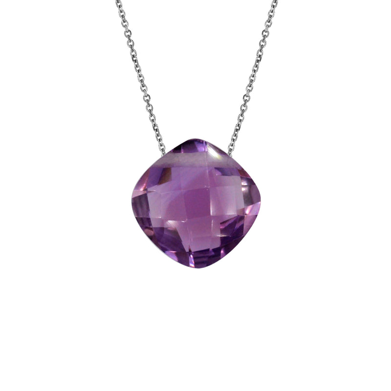 Silver Necklace with Amethyst