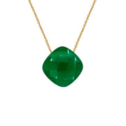 Yellow Gold Necklace with Chrome Chalcedony