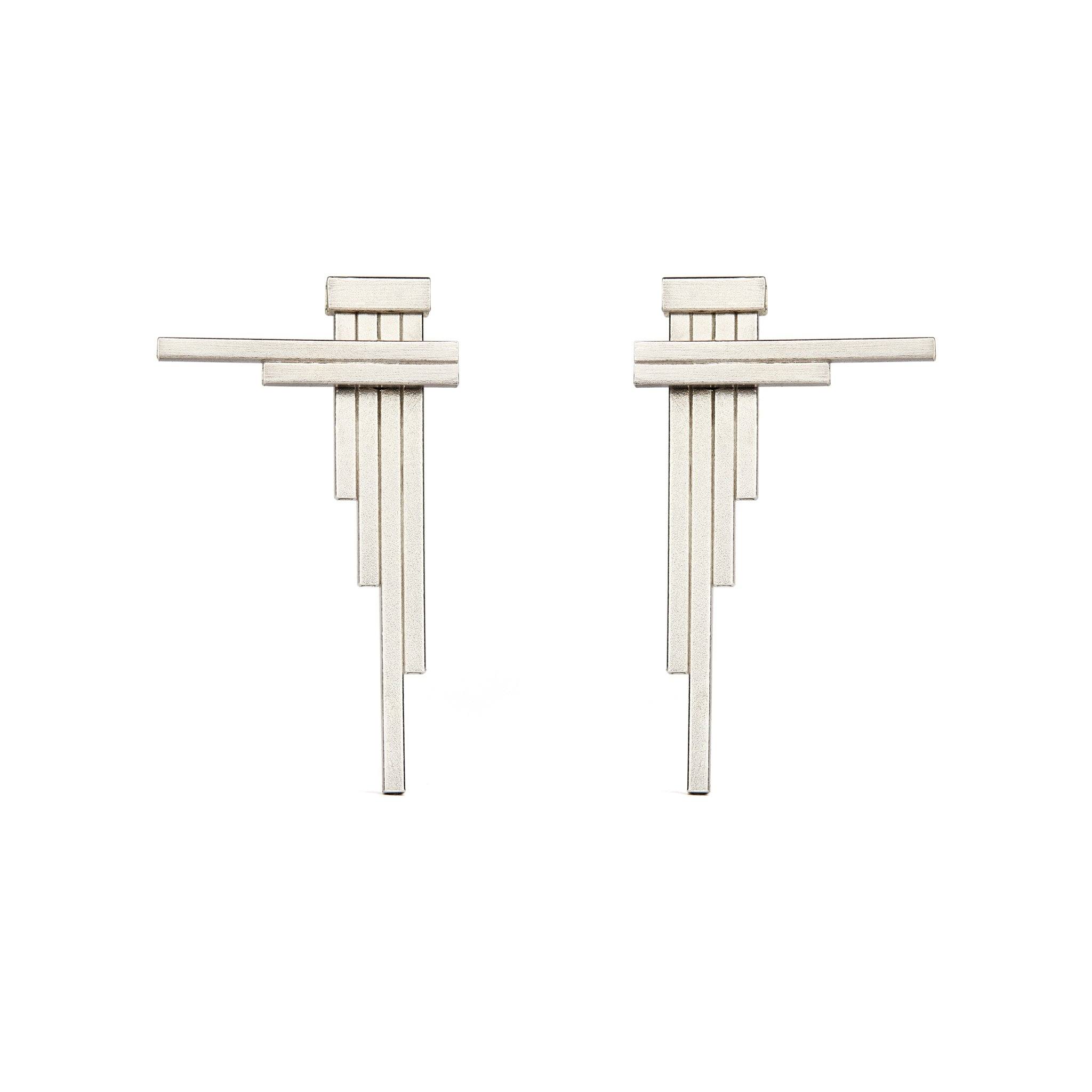 Earrings - CONCORD Double-Sided Silver Earrings