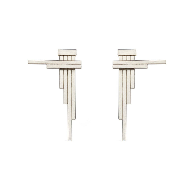 Earrings - CONCORD Double-Sided Silver Earrings
