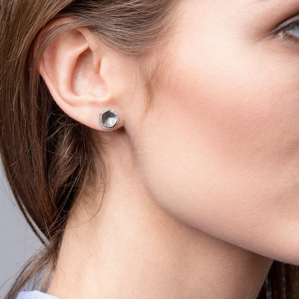 Earrings - Oxidised Studs "Shape 1"