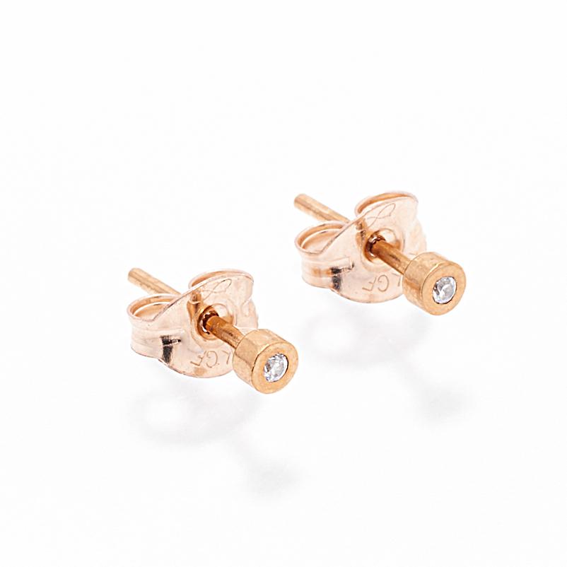 Earrings - Petit Diamond Gold Stud Earrings