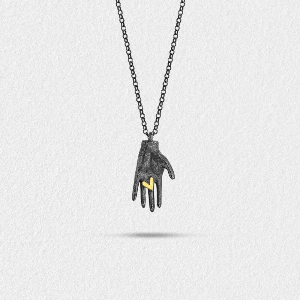 Oxidised Silver Necklace "Hand II"
