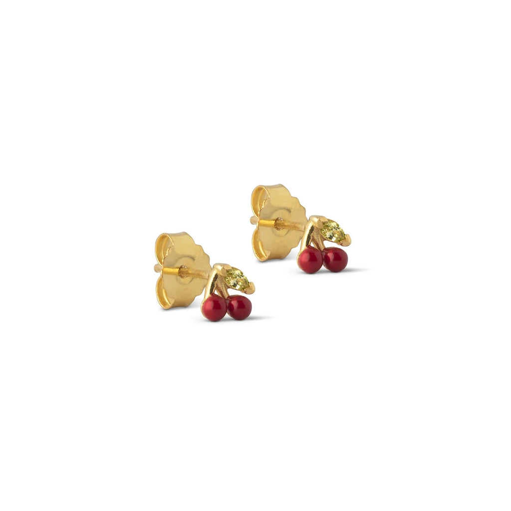 Gold Plated Silver Stud "Cherry"