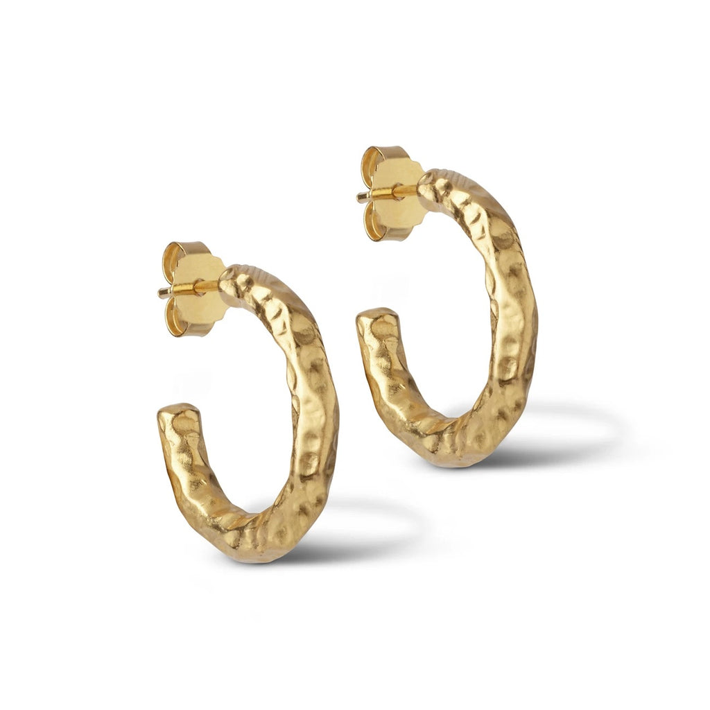 18K Gold Plated Silver Hoop Earrings "Hali 20mm”