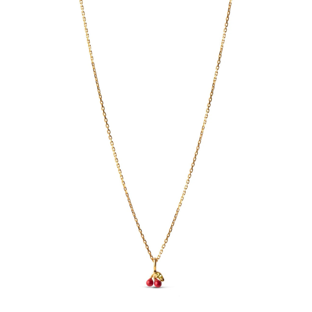 Gold Plated Silver Necklace "Cherry"