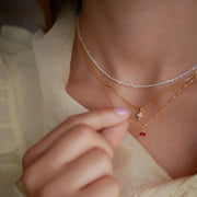 Gold Plated Silver Necklace "Cherry"