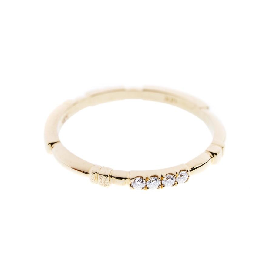 Rings - 14k Yellow Gold Ring With 7 Diamonds