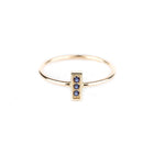 Rings - Gold Ring "Minus" With Blue Sapphires