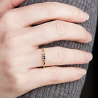 Rings - Gold Ring "Minus" With Blue Sapphires