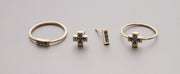 Rings - Gold Ring "Minus" With Blue Sapphires
