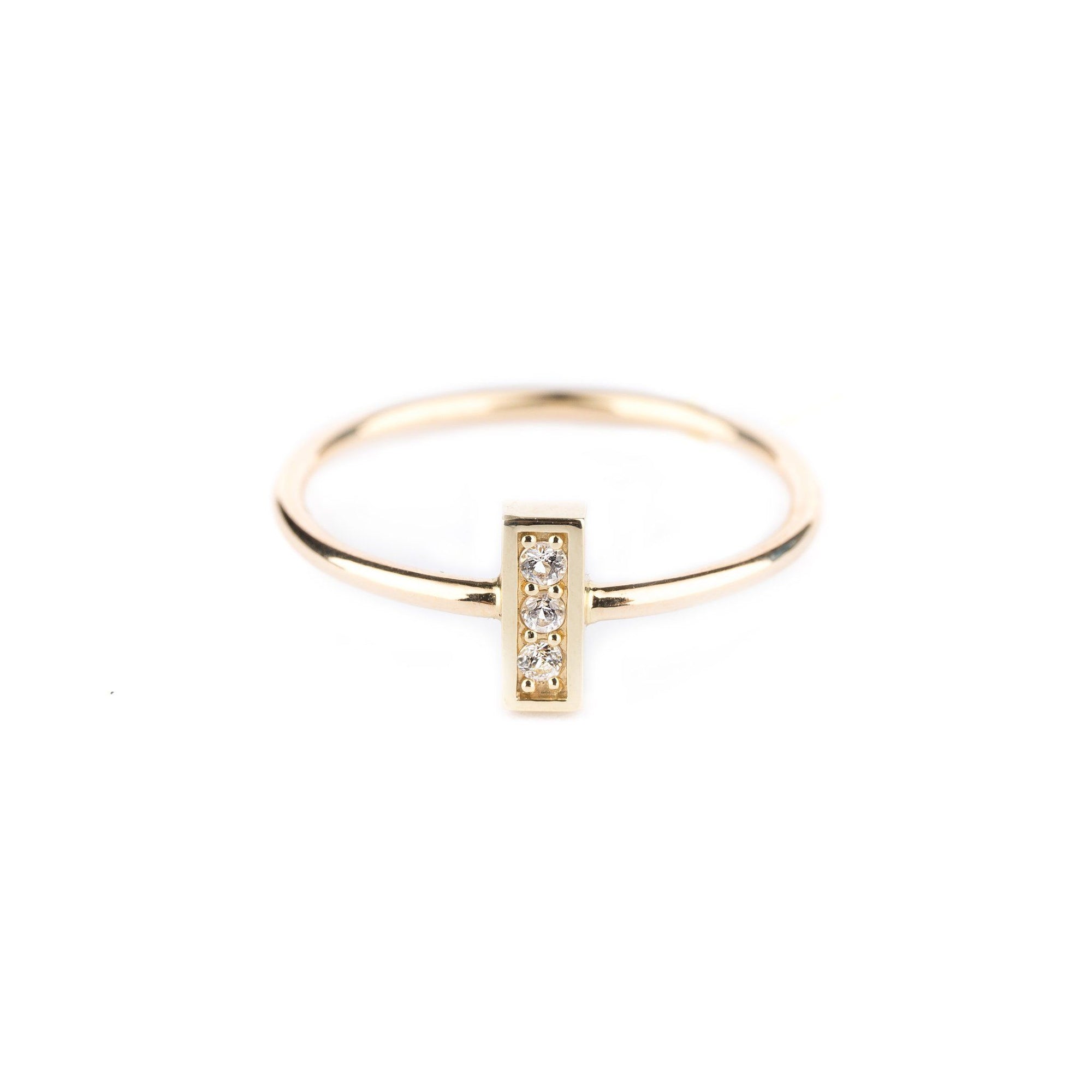 Rings - Gold Ring "Minus" With White Sapphires