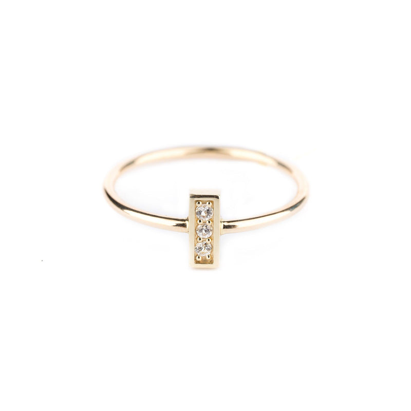 Rings - Gold Ring "Minus" With White Sapphires