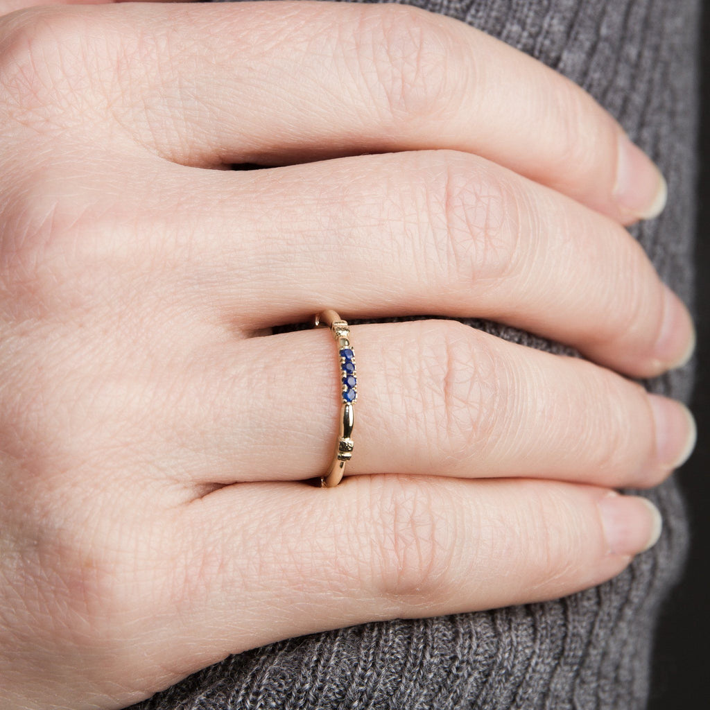 Rings - Yellow Gold Sapphires & Diamonds Ring